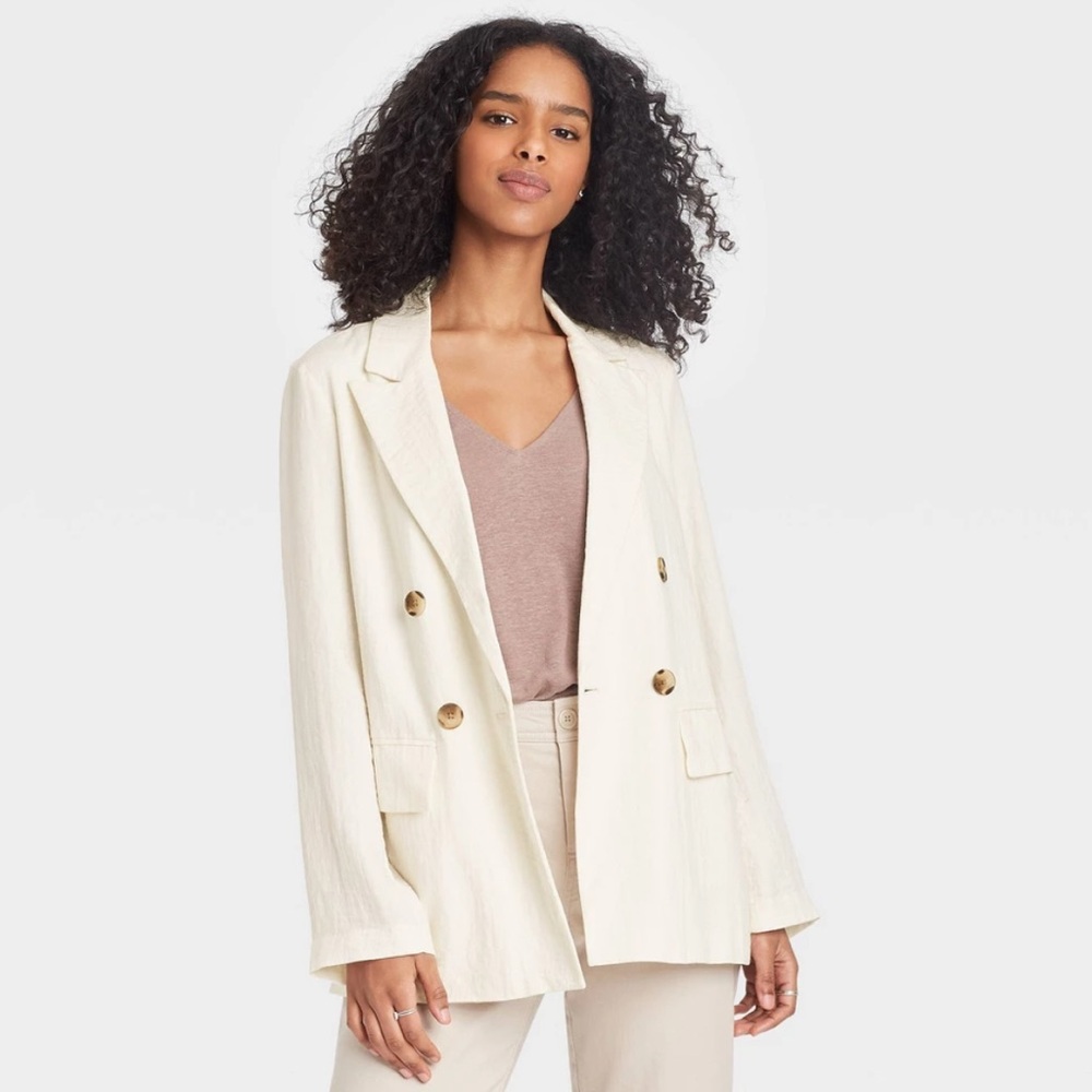 A New Day NWT Double Breasted Cream Blazer
